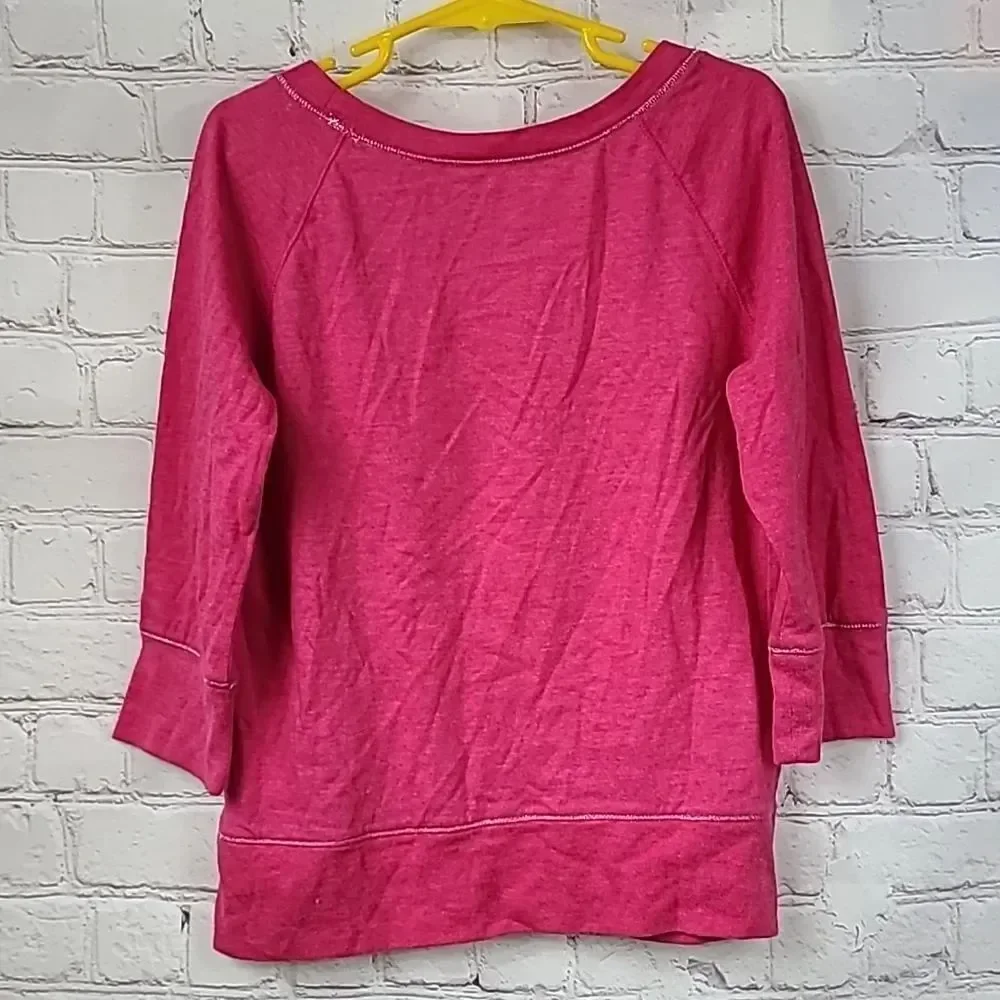 Justice Girls 10 Hot Pink Rhinestone Sequin Polka Dot Bow Short Sleeve Knit Top